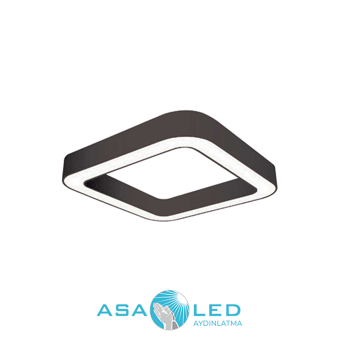 90W 3000K Günışığı 80x80cm Kırmızı Kasa Linear Led Avize