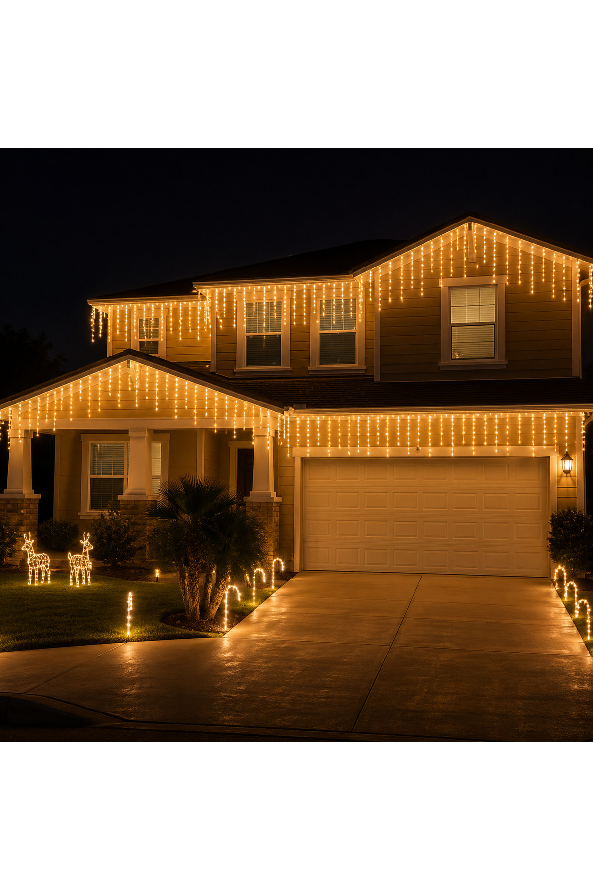 ASA Yılbaşı Süsü 2 Metre 30-50-70 cm Sarkıtlı Saçak Perde LED
