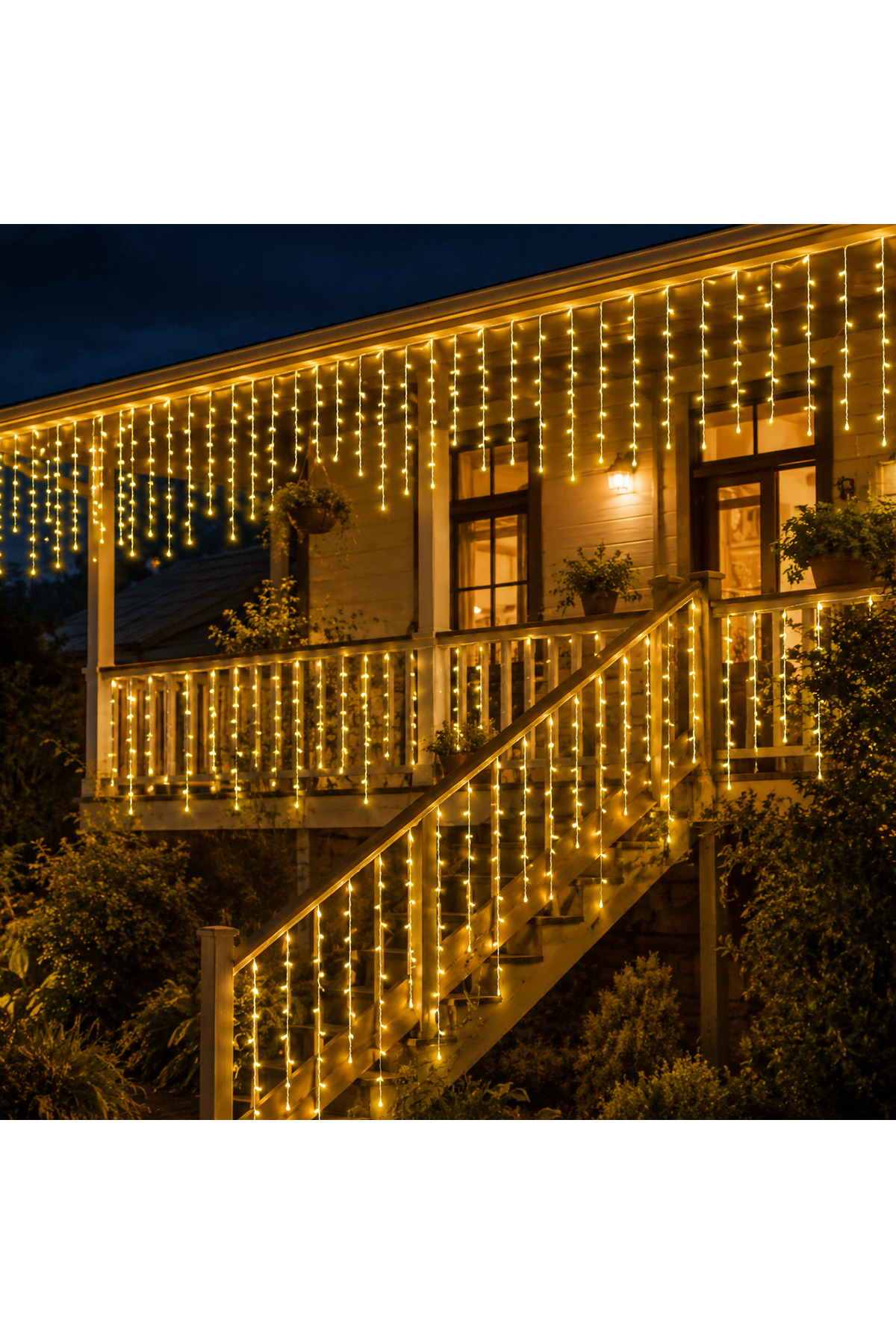 ASA Yılbaşı Süsü 2 Metre 30-50-70 cm Sarkıtlı Saçak Perde LED