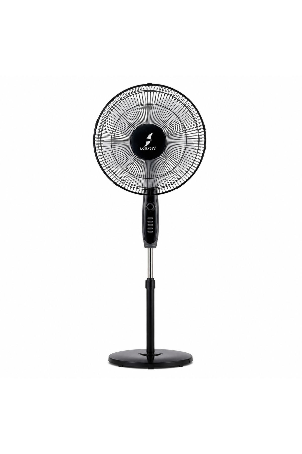 Vanti 16 İnç 60W Ayaklı Vantilatör 5 Pervaneli 3 Kademeli 90° Salınımlı Zaman Ayarlı Siyah