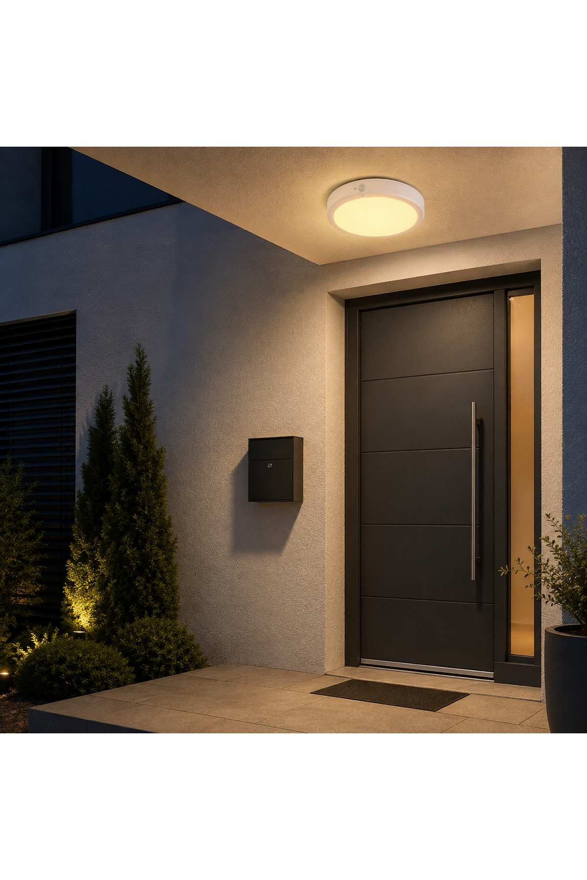 K2 20W Hareket Sensörlü Sıva Üstü Yuvarlak LED Panel 22 cm - 3000K Gün Işığı