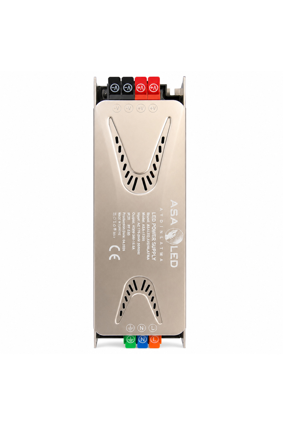 ASA Metal Klemensli Slim Şerit LED Trafosu 12V/24V – 36W–400W