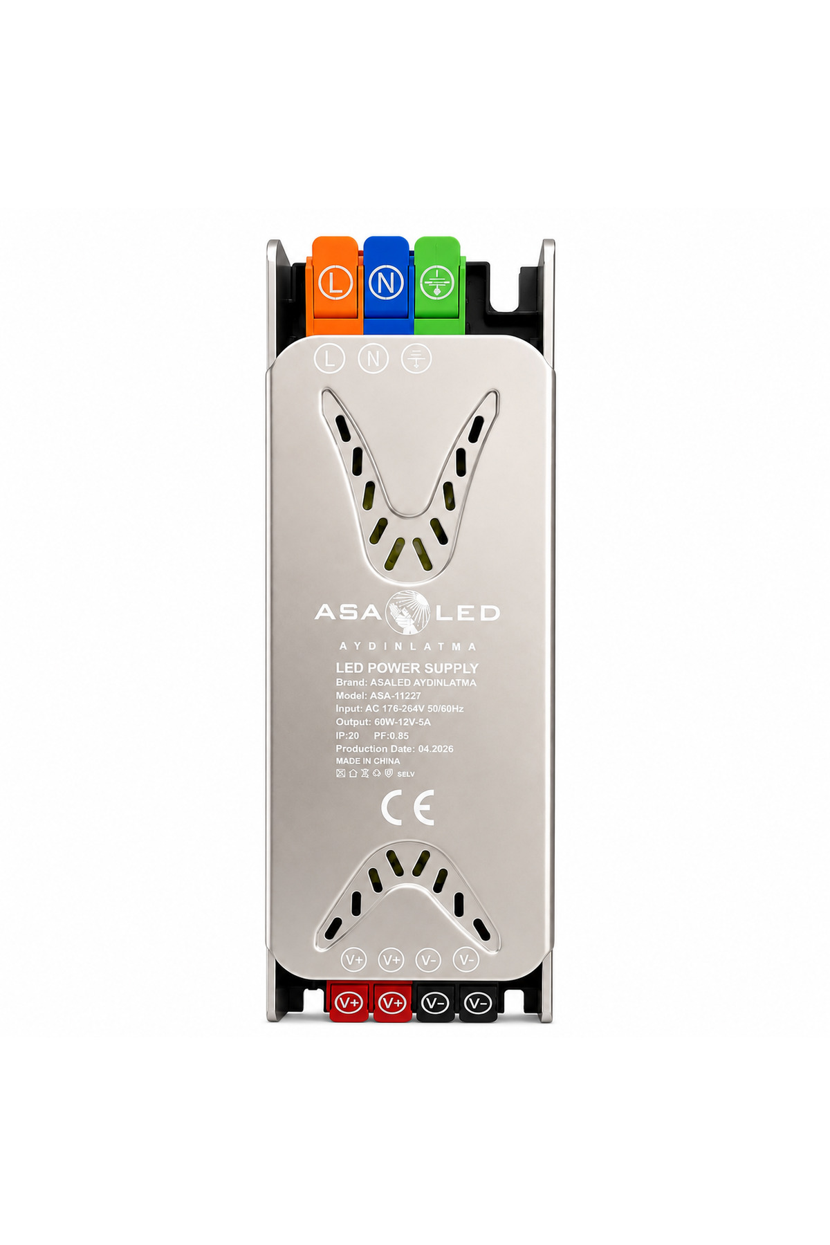 ASA Metal Klemensli Slim Şerit LED Trafosu 12V/24V – 36W–400W