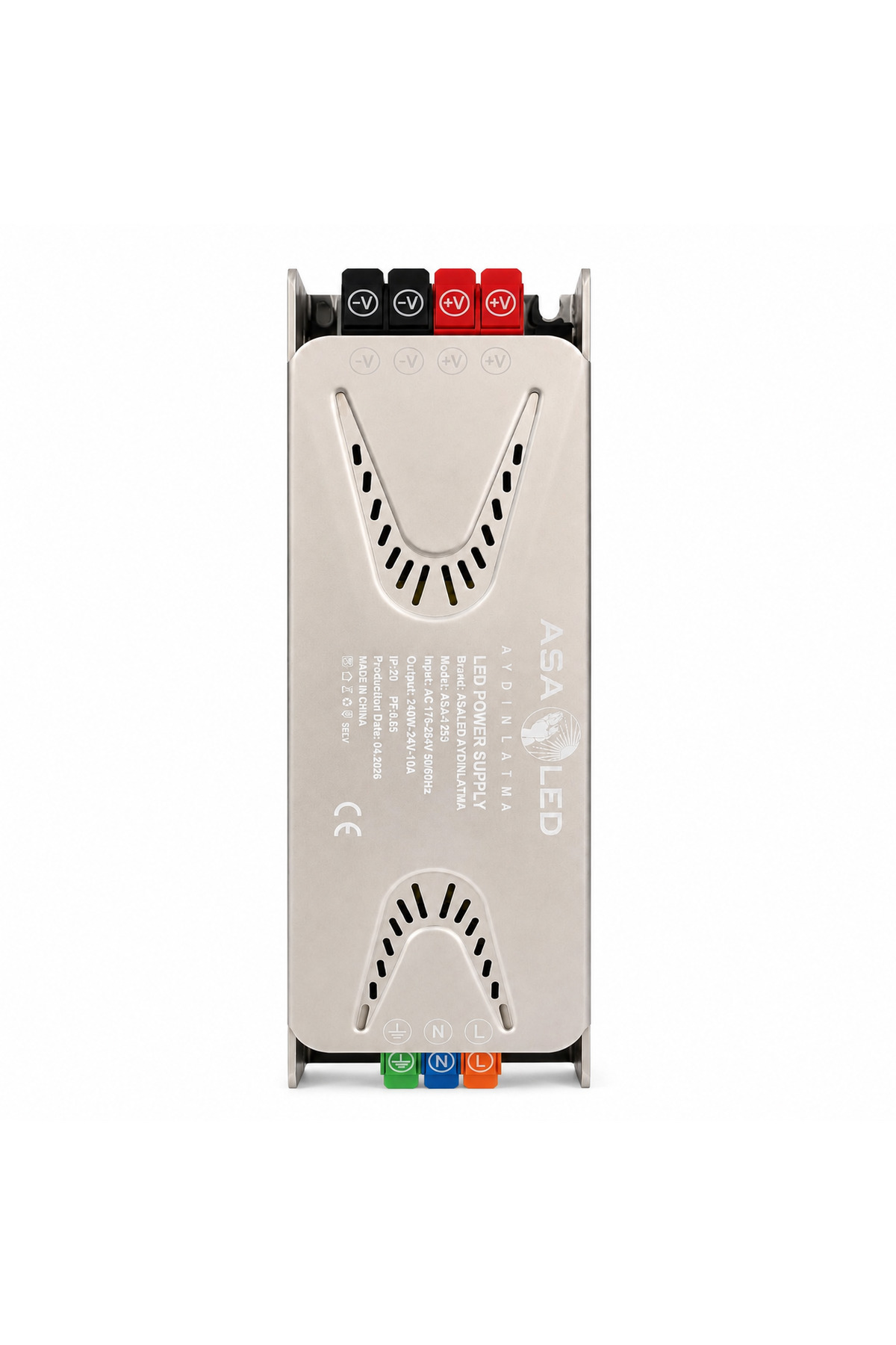 ASA Metal Klemensli Slim Şerit LED Trafosu 12V/24V – 36W–400W