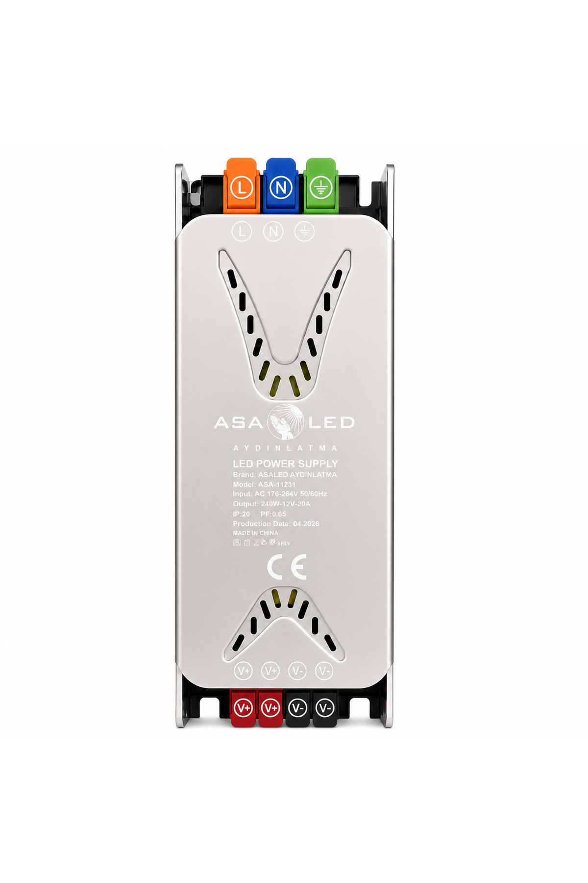 ASA Metal Klemensli Slim Şerit LED Trafosu 12V/24V – 36W–400W