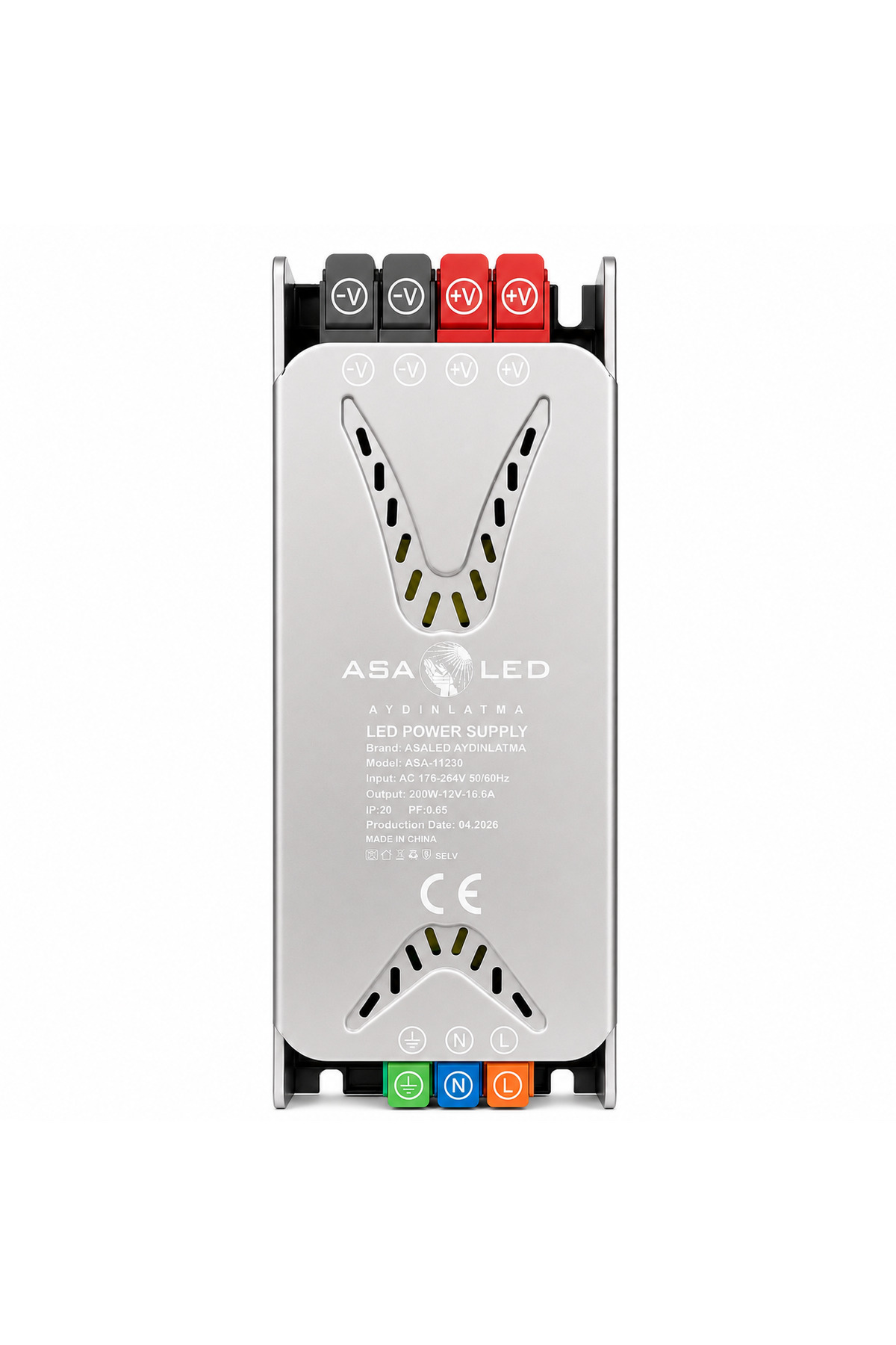 ASA Metal Klemensli Slim Şerit LED Trafosu 12V/24V – 36W–400W