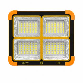 K2 200W Güneş Enerjili Şarjlı Kamp Feneri 4800 mAh Powerbank Özellikli 3 Renk Solar LED Projektör