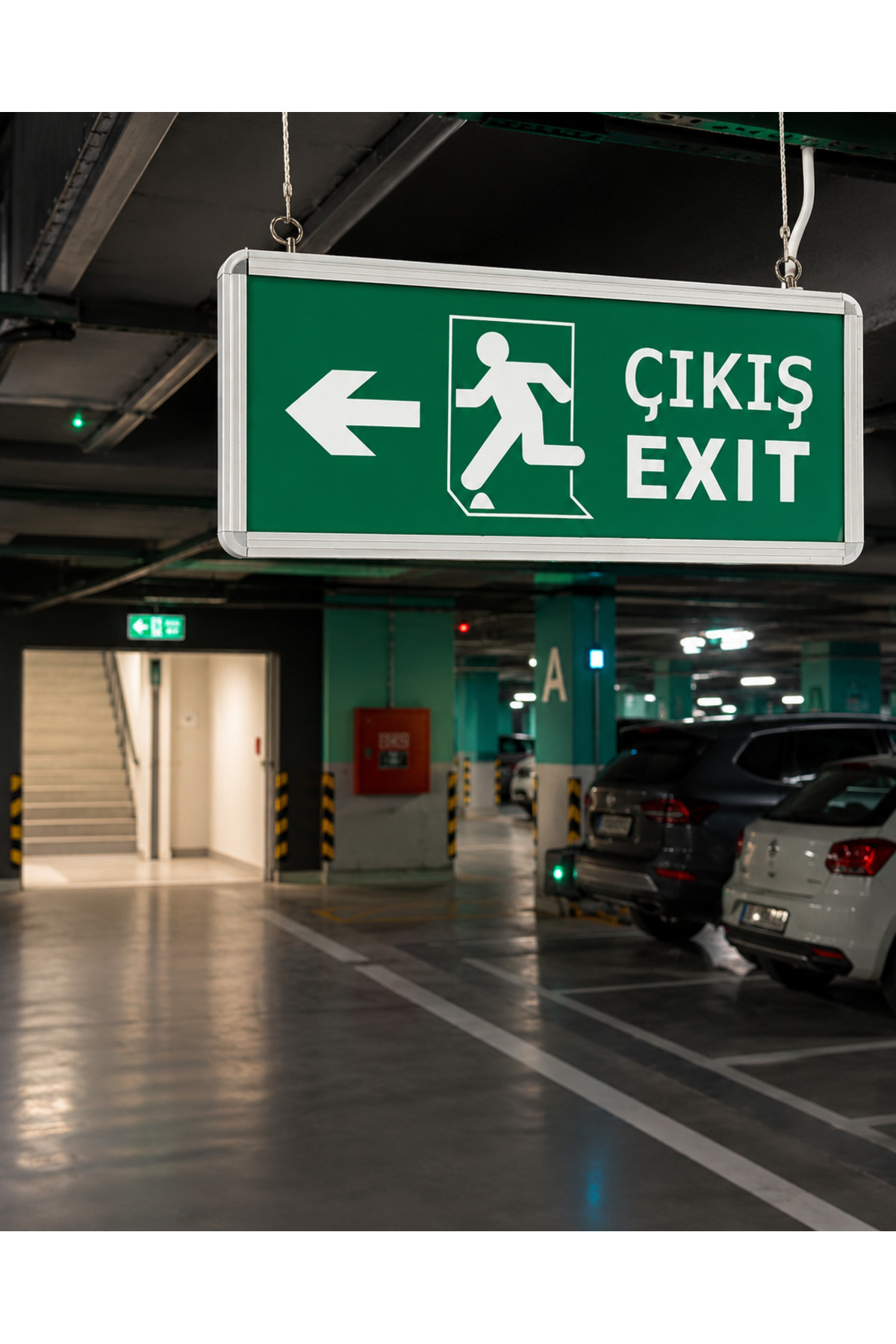 CATA Şarjlı LED Acil Çıkış Levhası – Düz / Aşağı / Sağ-Sol Yön Seçenekli