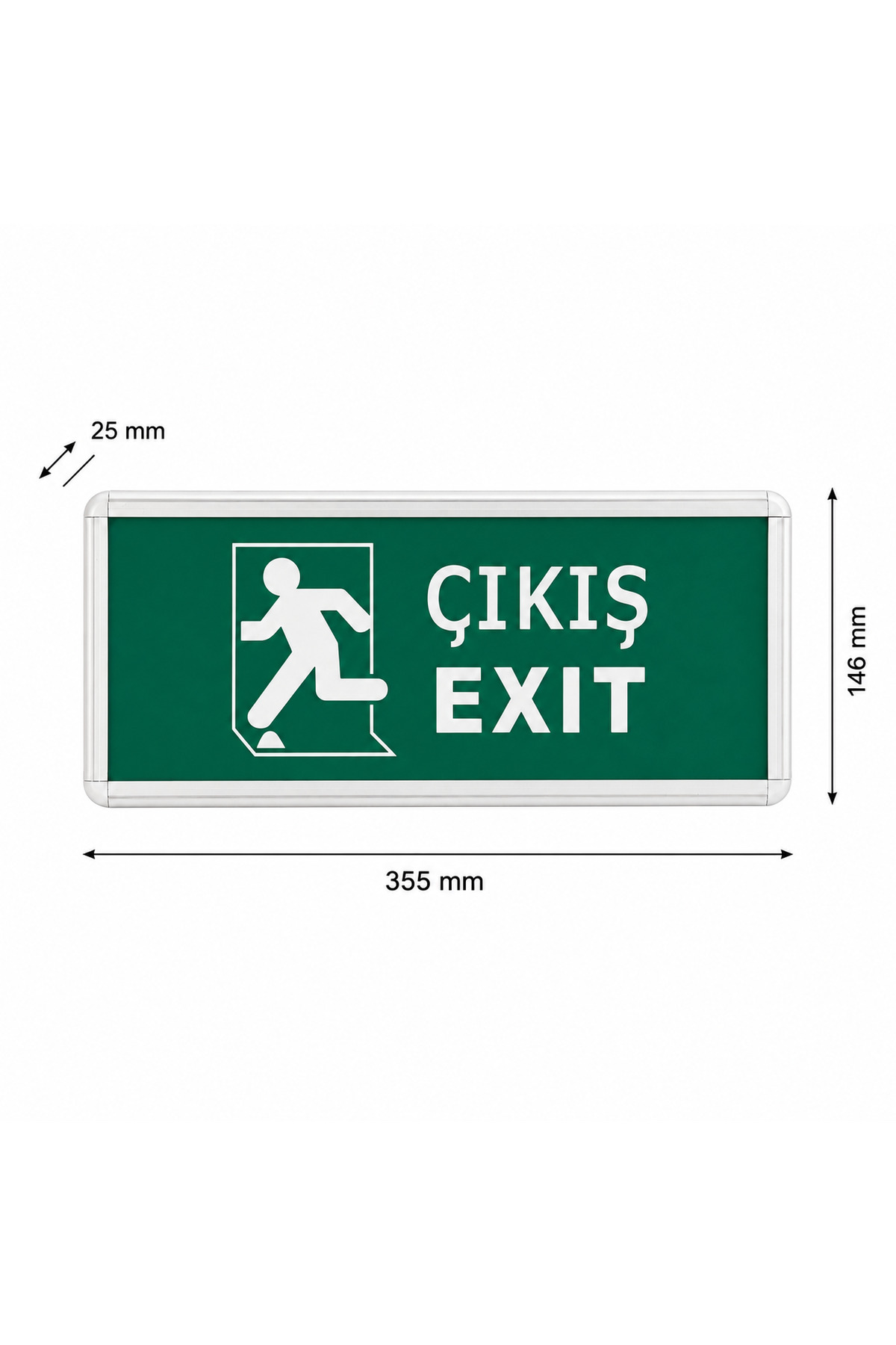 Global Şarjlı LED Acil Çıkış Levhası 2’li Paket – Düz / Aşağı / Sağ-Sol