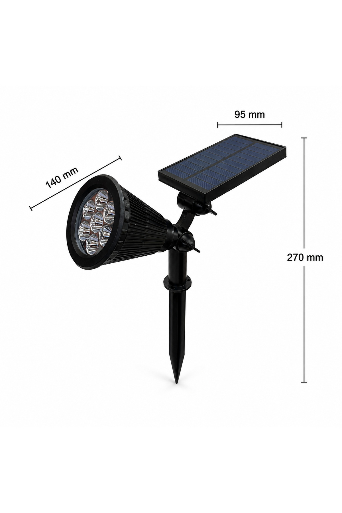 CATA Zena 7W Solar Bahçe Aydınlatması – IP65 Kazıklı Spot