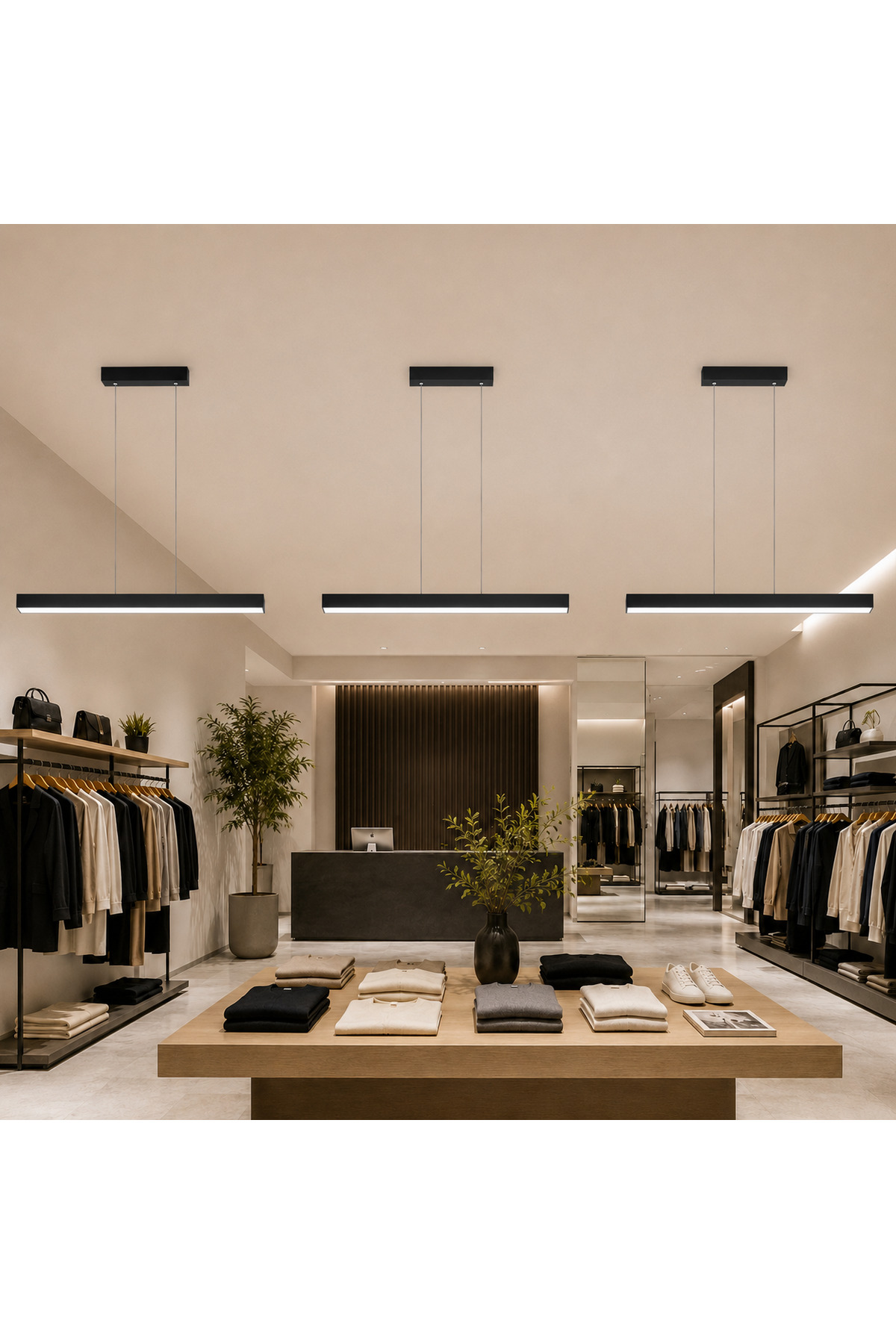 ASA Lineer LED Sarkıt Avize 100/120 cm – Siyah/Beyaz, 3000K/4000K/6500K
