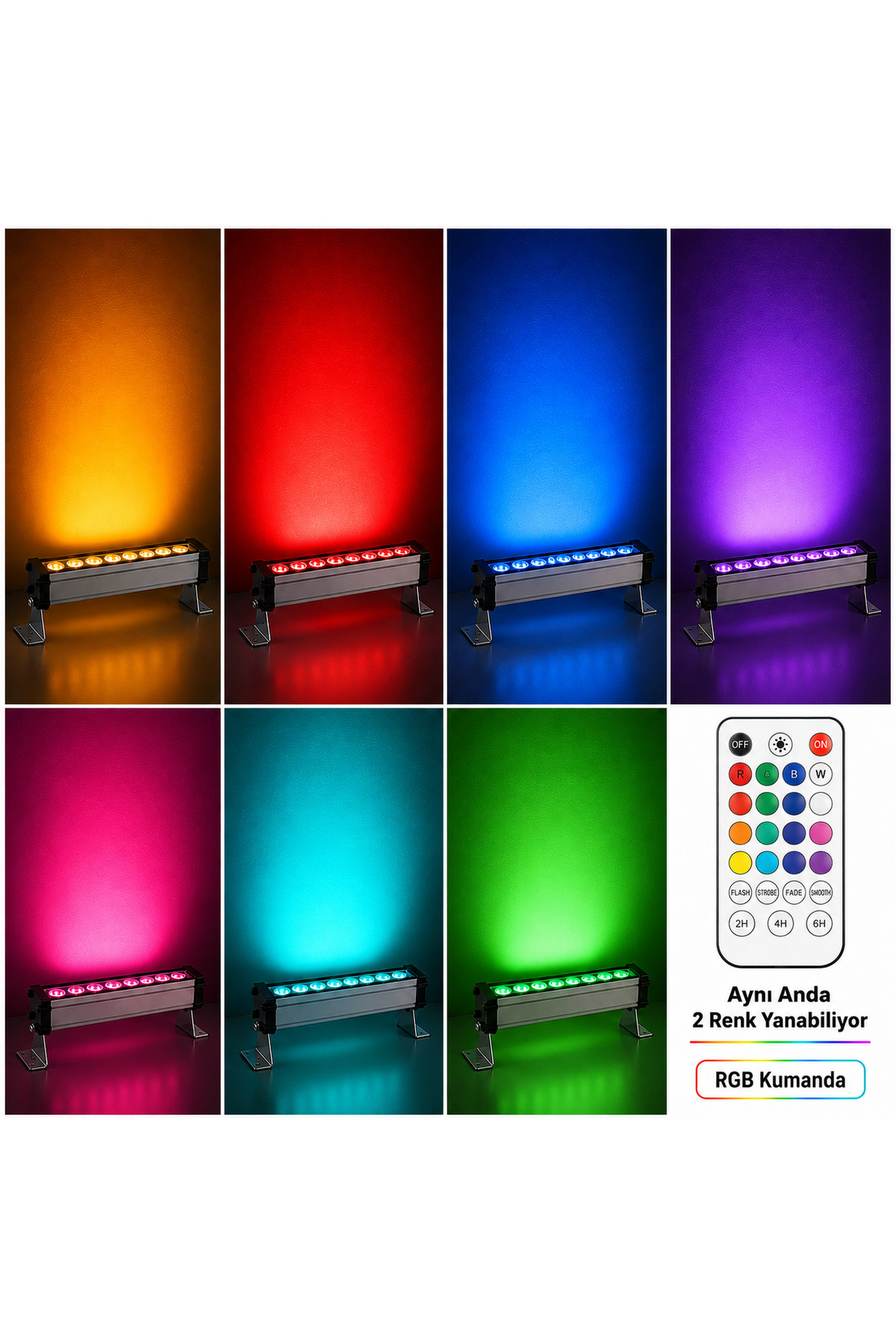 ASA Wallwasher 220V Dış Mekân Duvar Boyama Cephe Armatürü 10–150 cm Renkli ve RGB