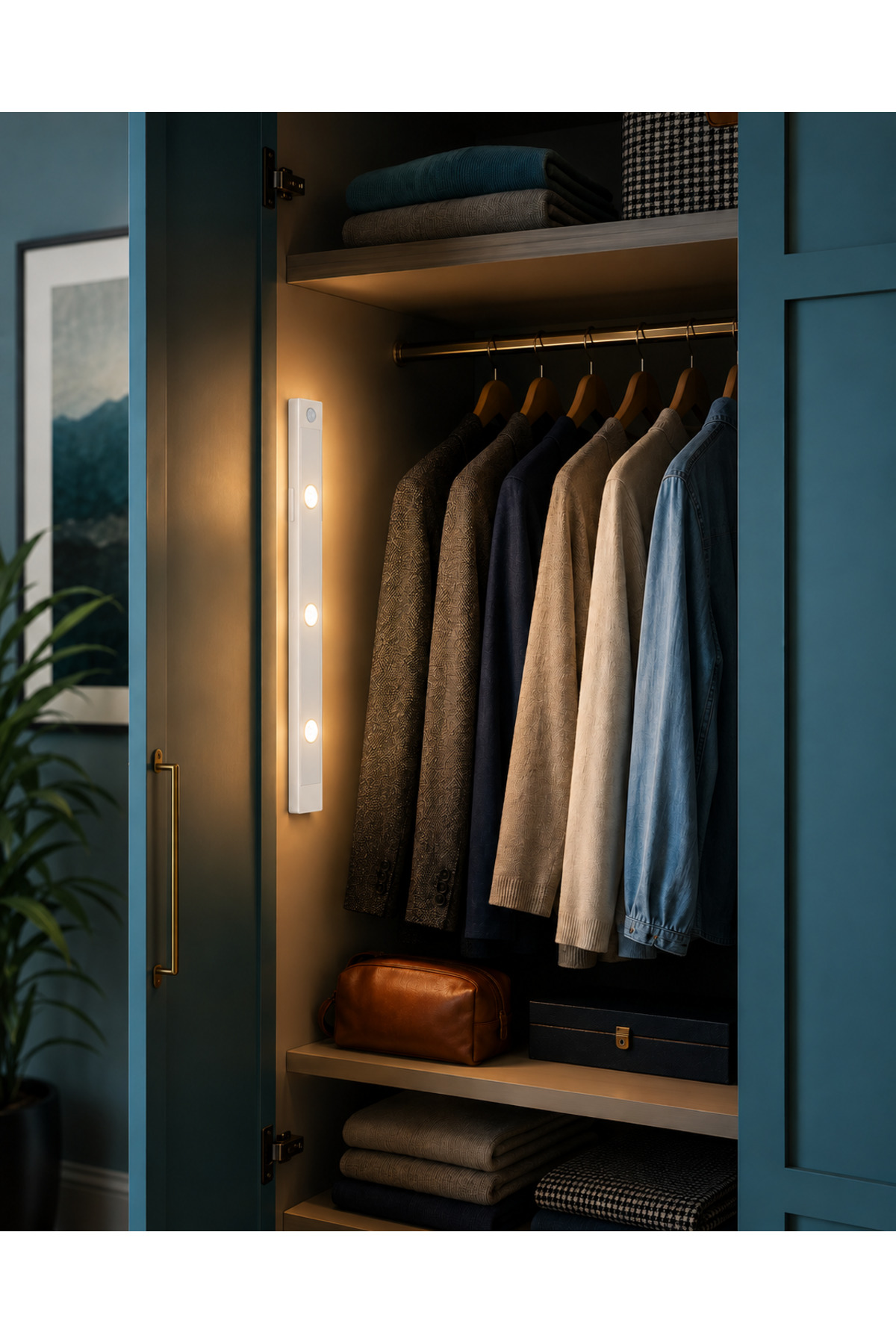 Lampist Bella Slim Cabinet 3W Hareket Sensörlü USB Şarjlı Dolap İçi LED – 40/60 cm