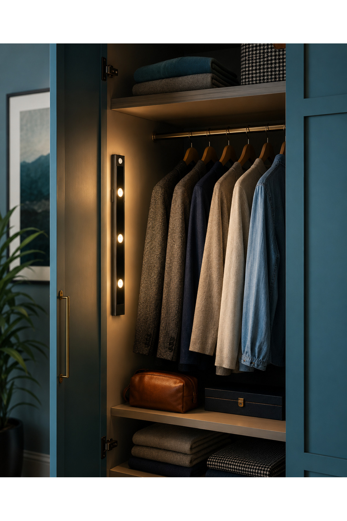Lampist Bella Slim Cabinet 3W Hareket Sensörlü USB Şarjlı Dolap İçi LED – 40/60 cm