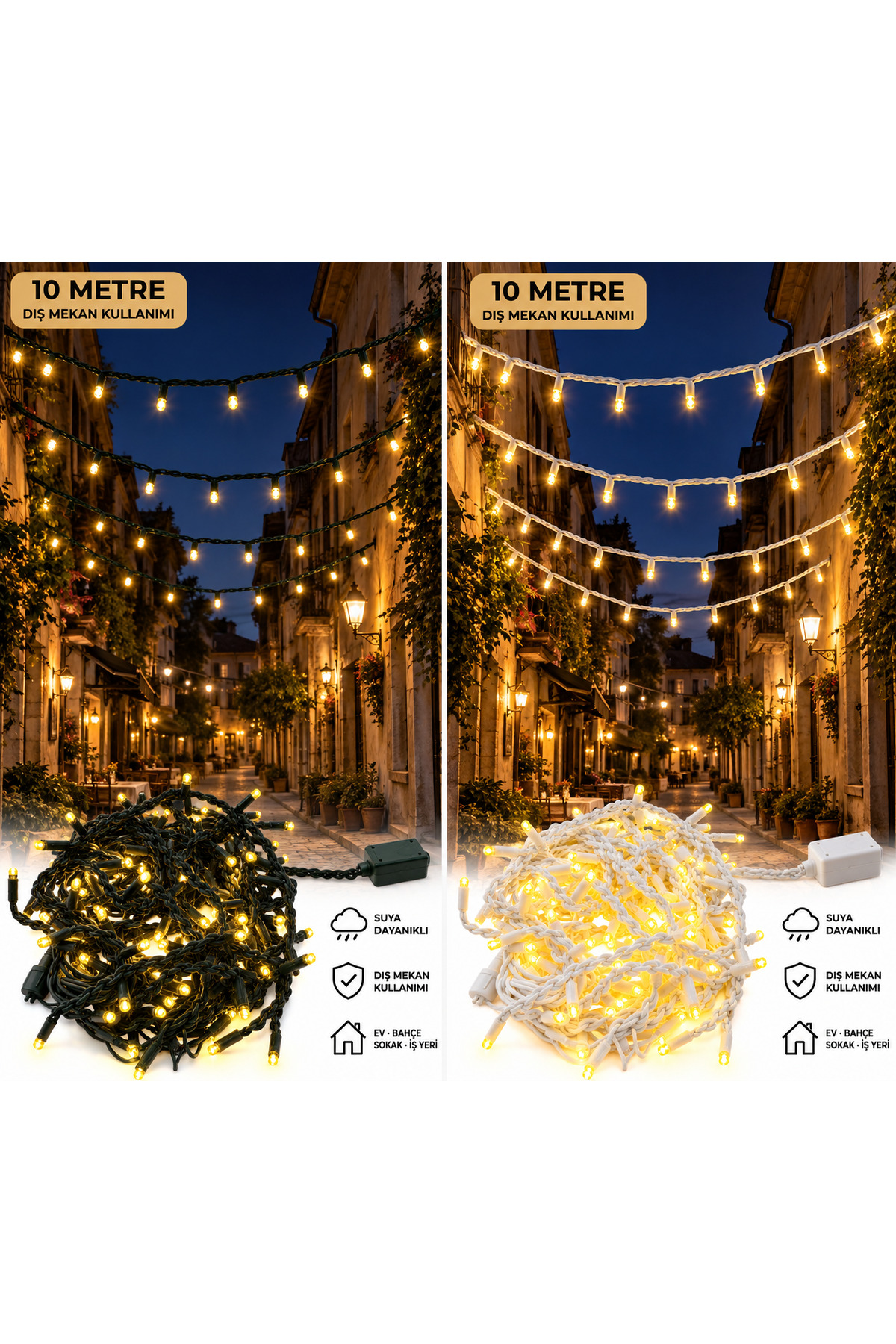 ASA Yılbaşı Süsü 10 Metre 100 LED Dış Mekân Dekoratif İp LED – Kablo ve Işık Seçenekli