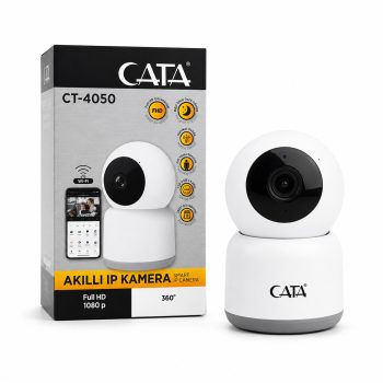 CATA CT-4050 1080P Full HD Wi-Fi Akıllı IP Kamera 360° Gece Görüşlü Hareket Takipli