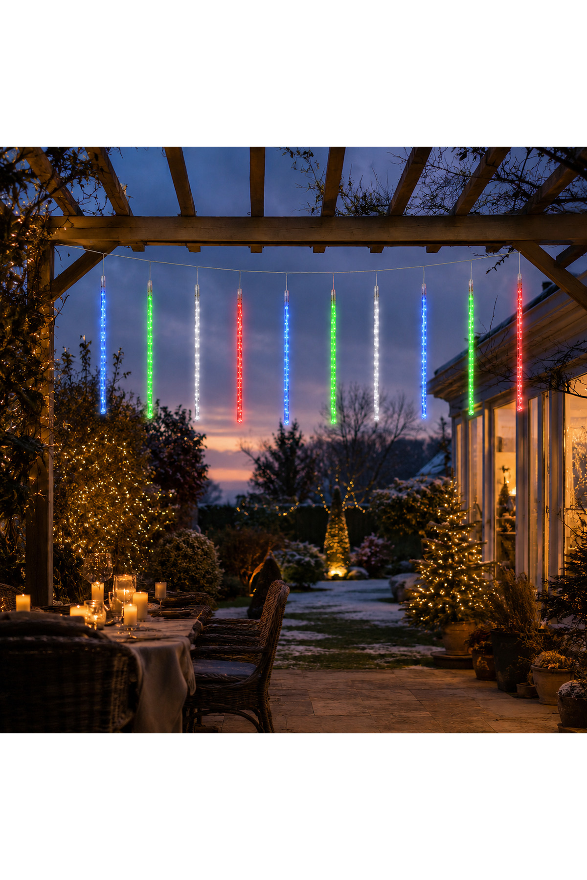 ASA Yılbaşı Süsü 10’lu 50 cm Meteor Yağmur Şelale Çubuk LED 3 Metre